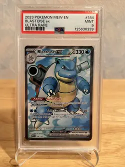 2023 POKEMON MEW EN BLASTOISE ex ULTRA RARE PSA 9 #184 151 - Image 1