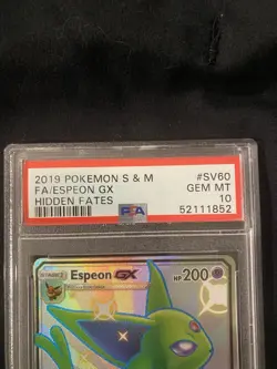 Espeon GX SV60/SV94 Full Art Shiny Hidden Fates Pokemon TCG PSA 10 - Image 2