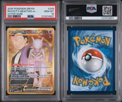 2025 POKEMON DRI EN-DESTINED RIVALS HYPER RARE TEAM ROCKET'S MEWTWO EX PSA 10 - Image 2