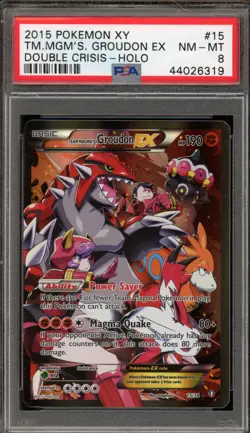 Pokemon Team Magma's Groudon EX Double Crisis Full Art #15 PSA 8 - Image 1