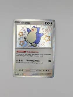 Pokemon TCG Snorlax 202/091 Shiny Holo Rare Paldean Fates - Image 1