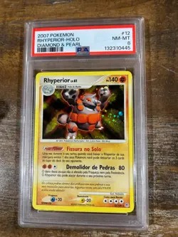 POKEMON 2007 Diamond & Pearl RHYPERIOR Holo #12 PSA 8 RARE - Image 1