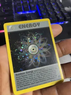 Rainbow Energy 17/82 Team Rocket Pokemon Card Holo Rare Lightly Played LP + - Image 1