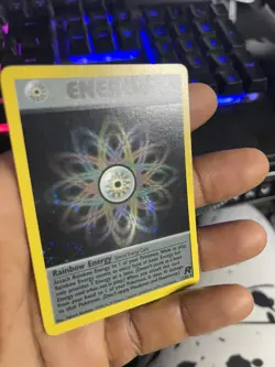 Rainbow Energy 17/82 Team Rocket Pokemon Card Holo Rare Lightly Played LP + - Image 2