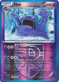 Muk - 46/116 - Rare - Reverse Holo NM, English Pokemon Plasma Freeze - Image 1