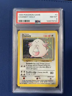 Base Set Chansey Holo PSA 8 Pokemon TCG - Image 1