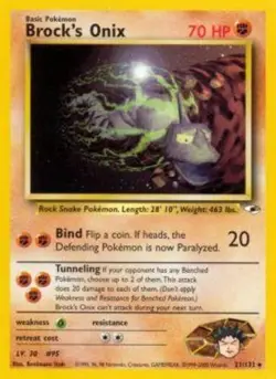Brock's Onix - 21/132 - Rare - Unlimited Edition PL/MP, English Pokemon Gym Hero - Image 1