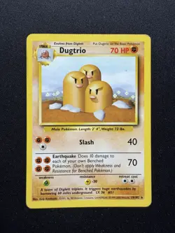 Pokemon Base Set 4th Print (1999/2000) - Dugtrio 19/102 - Image 1