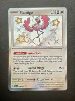Flamigo 211/091 Sv: Paldean Fates Holo NM Pokemon TCG - Image 1