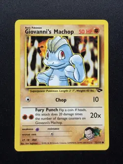Giovanni's Machop 72/132 Common WOTC Gym Challenge Pokemon NM/Mint - Image 1