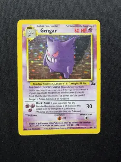 Pokemon Gengar TCG Fossil Holo Card 5/62 Vintage Trading Card - Image 1
