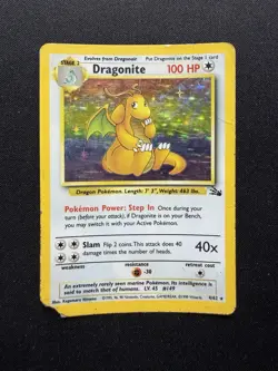 Pokemon TCG Dragonite 4/62 Fossil Holo Rare Card - Image 1