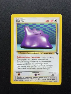 Pokemon TCG Ditto 18/62 - English Fossil Non Holo Regular Rare Card - Image 1