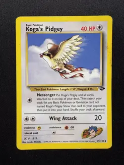 Pokemon Cards Koga's Pidgey 49/132 Unlimited Gym Challenge - Image 1