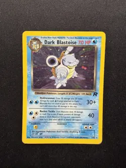 Pokemon Cards Dark Blastoise 3/82 Unlimited Holo Team Rocket With Swirl - Image 1