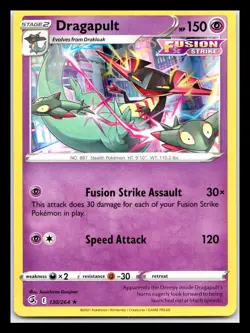 Dragapult Holo Rare Holo 130/264 SWSH08 SWSH08: Fusion Strike Pokemon TCG - Image 1