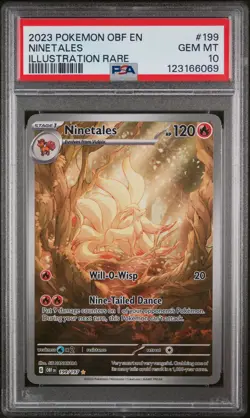 Pokemon Obsidian Flame Ninetales 199/197 Illustration Rare Holo Foil PSA 10 GEM - Image 1