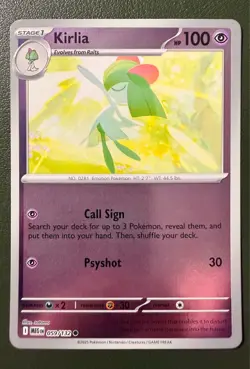 Pokemon TCG Kirlia 59/132 Mega Evolution ME1 Reverse Holo NM - Image 1