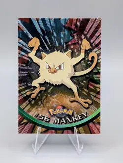 1999 Topps Pokemon Black Logo: Mankey Foil #56 - NM - Image 1