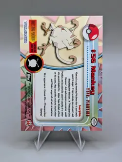 1999 Topps Pokemon Black Logo: Mankey Foil #56 - NM - Image 2