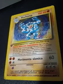 Pokemon TCG • Italian Machamp 8/102 - Base Set 1st Edition Holo • HP/Damaged - Image 1
