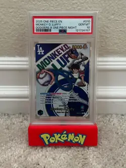 LA Dodgers Monkey D. Luffy PSA 10 English One Piece Card EB02-010 2025 Promo - Image 1