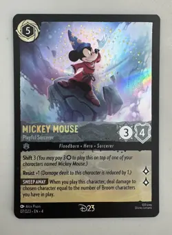 Mickey Mouse - Playful Sorcerer 07/D23 D23 Foil Promo NM Disney Lorcana - Image 1