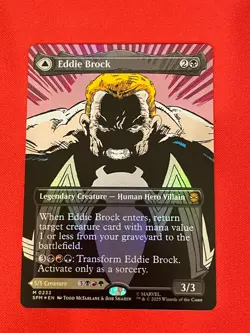 Magic The Gathering, Spider Man, Eddie Brock, Borderless, Foil, 0233, NM - Image 1