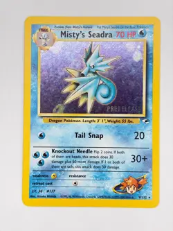 MISTY'S SEADRA NM/M Prerelease 9/132 HOLO RARE GYM HEROES POKEMON - Image 1