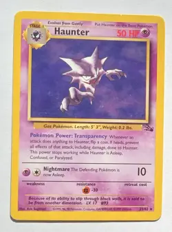Pokemon - Haunter - Fossil 21/62 - Rare - CR - Image 1