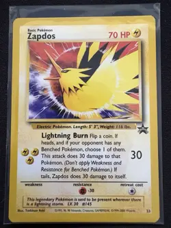Zapdos #23 Non-holo 2000 WOTC Pokemon Black Star Promo - Image 1
