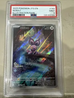 Pokemon - Noibat 169/159 SV09 Journey Together Holo Illustration Rare PSA 9 - Image 1