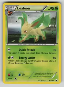 Leafeon 6/108 Rare Dark Explorers Pokemon NM - Image 1