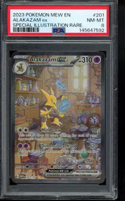 2023 Alakazam ex #201 Pokemon Scarlet & Violet 151 PSA 8 - Image 1