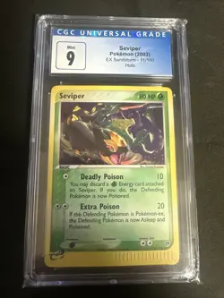 CGC 9 MINT Seviper 2003 EX Sandstorm 11/100 Holo Pokemon Card - Image 1