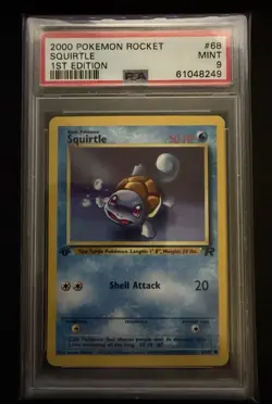 2000 Pokemon Squirtle 1st Edition 68/82 Team Rocket PSA 9 Mint - Image 1