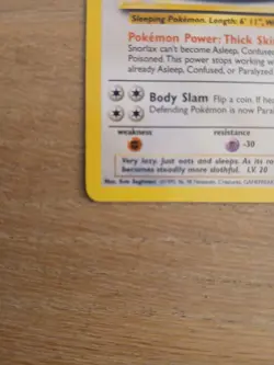 Snorlax 30/130 R Base Set 2 NM Pokemon - Image 3