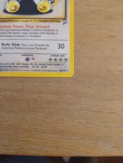 Snorlax 30/130 R Base Set 2 NM Pokemon - Image 5