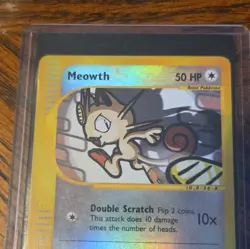 Pokemon TCG Meowth Jungle Holo Rare Autographed Unlimited 50 HP Basic WotC - Image 1