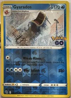 Gyarados Reverse Holo Holo Rare Pokemon GO 022/078 Pokemon Near Mint - Image 1