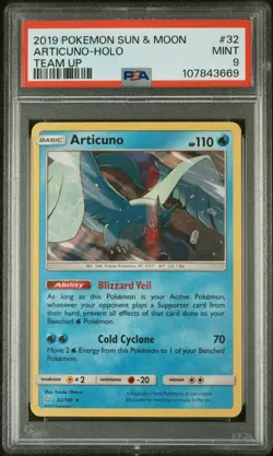 Articuno 32/181 | Holo Rare | Pokemon Sun & Moon Team Up | PSA 9 - Image 1
