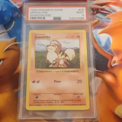 WOTC Pokemon PSA 9 1999 Base Set Shadowless Growlithe 28/102 - Image 1
