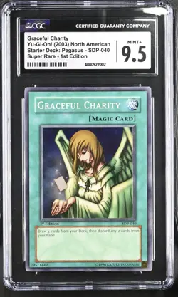 Yu-Gi-Oh! GRACEFUL CHARITY SDP-040 1st Edition Super Rare Card PSA CGC 9.5 MINT+ - Image 1