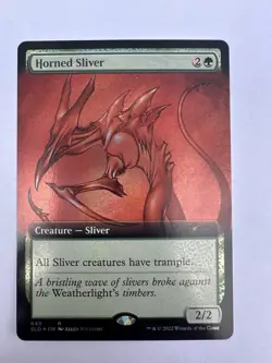 Horned Sliver (Extended Art) - FOIL - Secret Lair - Near Mint - MTG - Image 1