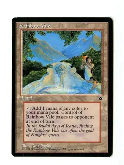 Magic the Gathering MTG Fallen Empires Rainbow Vale Land Rare LP - Image 1