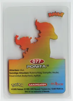 Ponita 077 - Pokemon Edibas Lamincard 2005 - EXC - Image 2