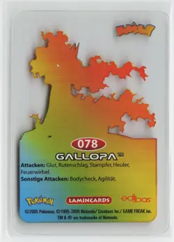 Gallopa 078 - Pokemon Edibas Lamincard 2005 - EXC - Image 2