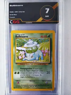Carte pokemon Francais Bulbizarre (BS 44) Set de Base CGG 7 NM 26000094 - Image 1