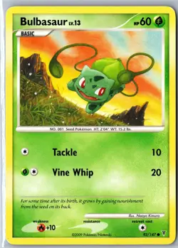 Pokemon Card - Bulbasaur Supreme Victors 93/147 2009 Common Lightly Played - Image 1