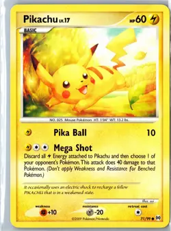 Pokemon Card - Pikachu Arceus 71/99 2009 Common Heavily Played - Image 1